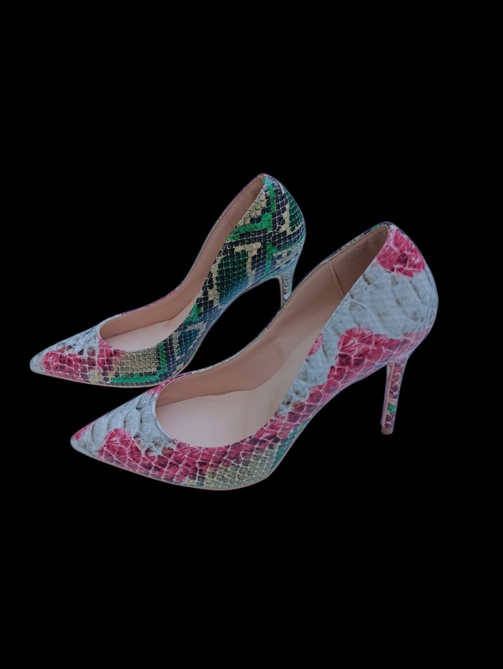 Authentic Christian Louboutin multicolor genuine python pumps
